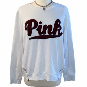VS PINK Perfect Crew Sweatshirt with Zip Hem